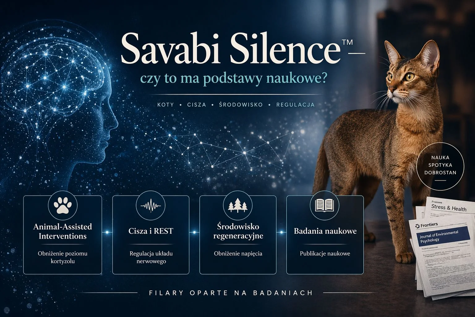 Sesja Savabi Silence w Instytucie Kota Savabi – podstawy naukowe metody biologicznej regulacji napięcia z kotem rasy Savabi